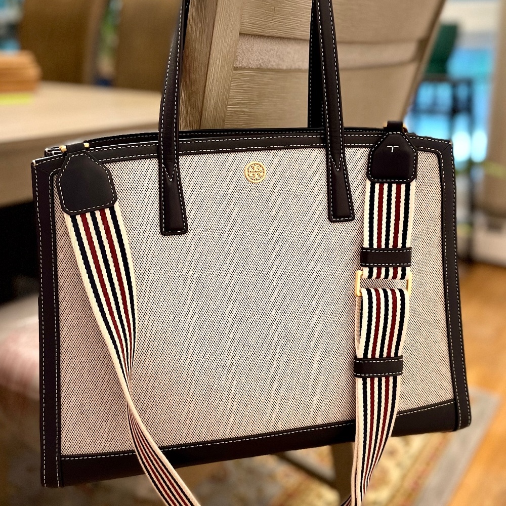 Tory Burch Walker Canvas Satchel (almost never used)